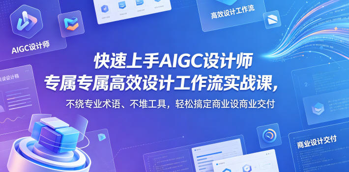 快速上手AIGC设计师专属高效设计工作流实战课，不绕专业术语、不堆工具，轻松搞定商业设计交付| 鹿鸣网创