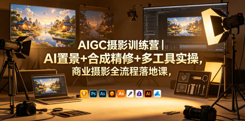 AIGC摄影训练营｜AI置景+合成精修+多工具实操，商业摄影全流程落地课| 鹿鸣网创