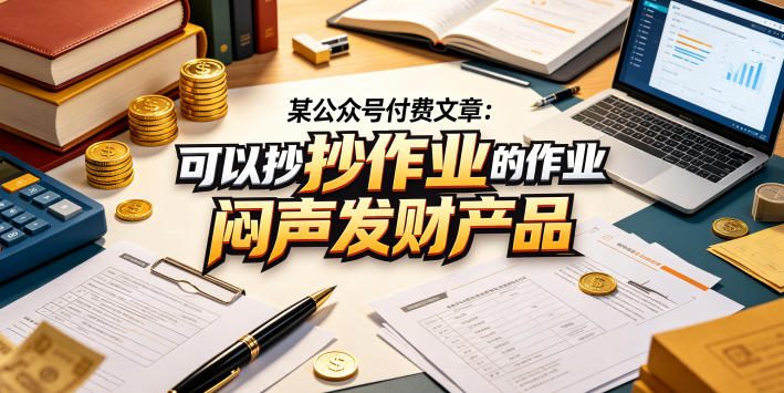 某公众号付费文章：可以抄作业的闷声发财产品| 鹿鸣网创