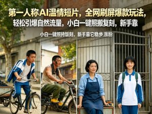 第一人称AI温情短片，全网刷屏爆款玩法，轻松引爆自然流量，小白一键照搬复刻，新手靠它稳步涨粉| 鹿鸣网创