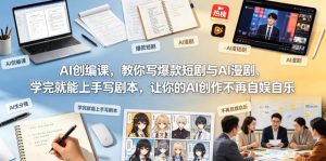 AI创编课，教你写爆款短剧与AI漫剧，学完就能上手写剧本，让你的AI创作不再自娱自乐| 鹿鸣网创