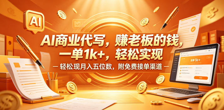 AI商业代写，賺老板的钱，一单1k+，轻松实现月入五位数，附免费接单渠道【揭秘】| 鹿鸣网创