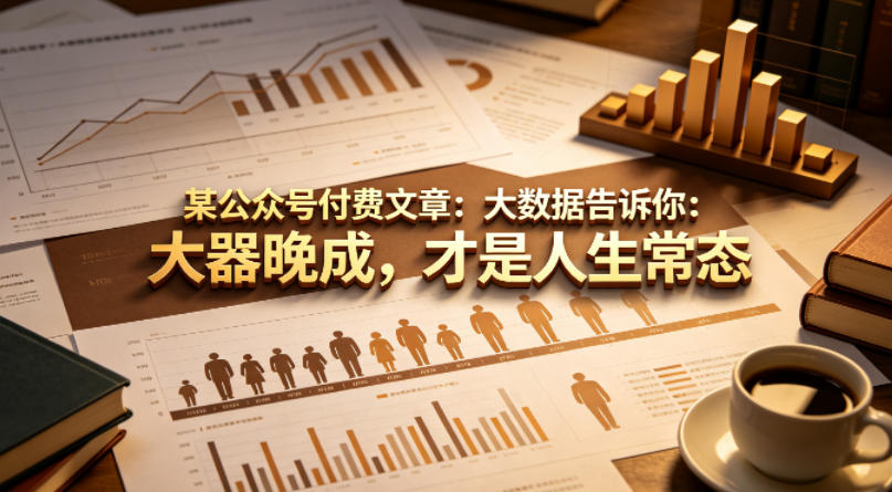 某公众号付费文章：大数据告诉你：大器晚成，才是人生常态| 鹿鸣网创