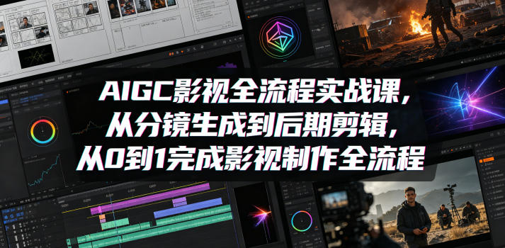 AIGC影视全流程实战课，从分镜生成到后期剪辑，从0到1完成影视制作全流程| 鹿鸣网创