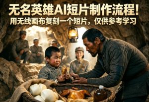 无名英雄AI短片制作流程！用无线画布复刻一个短片，仅供参考学习| 鹿鸣网创
