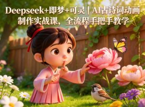 Deepseek+即梦+可灵｜AI古诗词动画制作实战课，全流程手把手教学| 鹿鸣网创