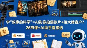 学《叙事的科学》=AI影像拍爆款片+接大牌客户？26节课+AI助手直接送【原创双语字幕】| 鹿鸣网创