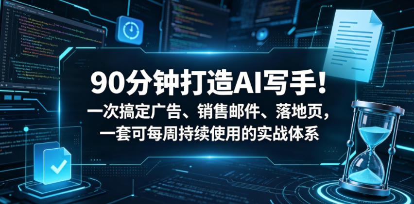90分钟打造AI写手！一次搞定广告、销售邮件、落地页，一套可每周持续使用的实战体系【原创双语字幕】| 鹿鸣网创