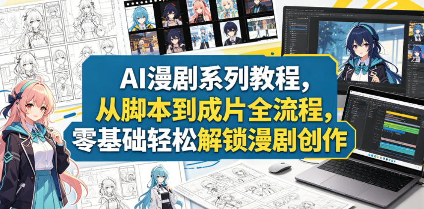 AI漫剧系列教程，从脚本到成片全流程，零基础轻松解锁漫剧创作| 鹿鸣网创