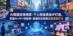 AI赋能实体商家·个人创业商业IP打造，掌握AI+IP+短视频+直播的全链路流量变现打法| 鹿鸣网创