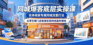同城爆客底层实操课，实体商家专属同城流量打法，从零引爆门店客源实现持续盈利增收| 鹿鸣网创