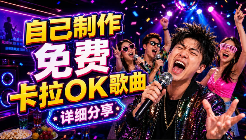 零基础AI制作免费卡拉OK视频教程，从歌曲生成、音轨分离到字幕制作、视频导出，手把手教学| 鹿鸣网创