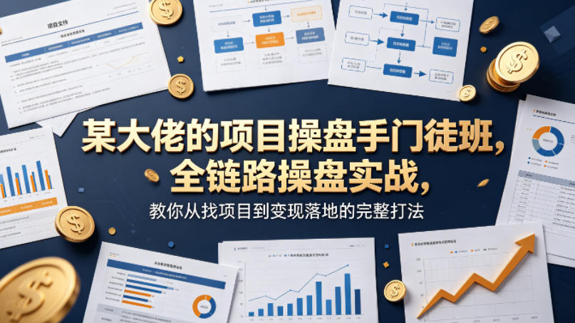 某大佬的项目操盘手门徒班，全链路操盘实战，教你从找项目到变现落地的完整打法| 鹿鸣网创