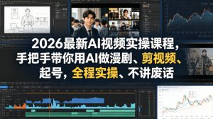 2026最新AI视频实操课程，手把手带你用AI做漫剧、剪视频、起号，全程实操、不讲废话| 鹿鸣网创
