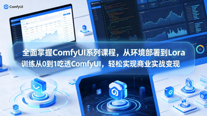 全面掌握ComfyUI系列课程，从环境部署到Lora训练从0到1吃透ComfyUI，轻松实现商业实战变现| 鹿鸣网创