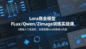 系统性学习Lora商业模型FLux／Qwen／Zimage训练实战课，0基础入门至进阶，全面掌握lora训练核心内容| 鹿鸣网创