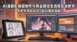 AI漫剧影视级制作与商业路径全流程实战教学，手带你从0打造AI爆款漫剧| 鹿鸣网创