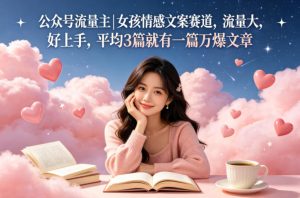公众号流量主女孩情感文案赛道，流量大，好上手，平均3篇就有一篇万爆文章| 鹿鸣网创