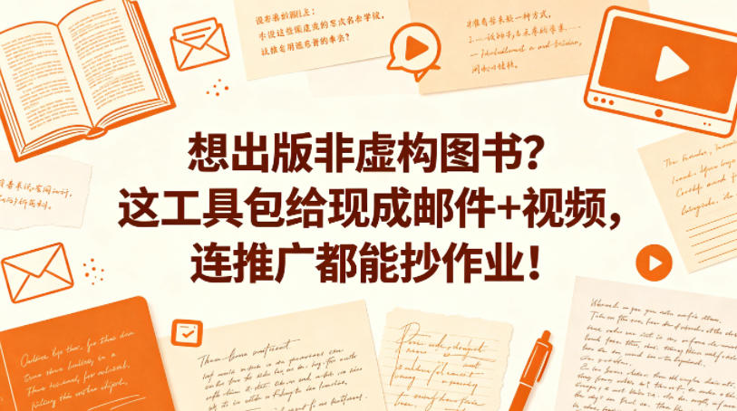 想出版非虚构图书？这工具包给现成邮件+视频，连推广都能抄作业！【原创双语字幕】| 鹿鸣网创