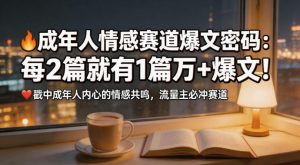 公众号流量主成年人情感心理赛道，流量最大，受众最广的主流赛道之一，平均每2篇就有1篇万爆文章| 鹿鸣网创