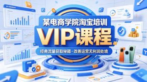 某电商学院淘宝培训VIP课程，各种经典有用的流量获取秘籍，改善运营产品没利润的处境（2026年5月）| 鹿鸣网创