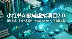 小红书AI教辅虚拟项目2.0，蓝海赛道，零成本高利润，单店月入1.5W+，可批量复制| 鹿鸣网创