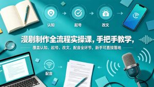 漫剧制作全流程实操课，手把手教学，覆盖认知、起号、改文、配音全环节，新手可直接落地| 鹿鸣网创