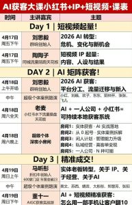 AI获客大课小红书+IP+短视频3天2夜线下课，用最真实的一线案例，最前沿的AI工具，最有效的流量打法（完整版）| 鹿鸣网创