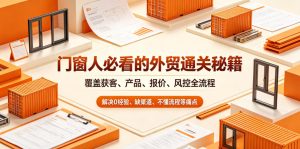 门窗人必看的外贸通关秘籍,块覆盖获客、产品、报价、风控全流程,解决0经验、缺渠道、不懂流程等痛点| 鹿鸣网创
