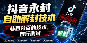 抖音永封自助解封技术，非百分百的技术，自行测试| 鹿鸣网创