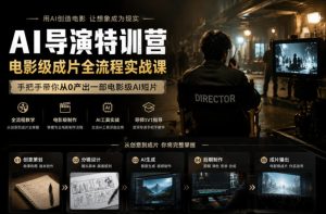 AI导演特训营，电影级成片全流程实战课，手把手带你从0产出一部电影级AI短片| 鹿鸣网创