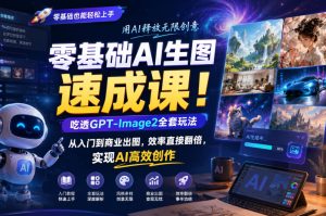 零基础AI生图速成课！吃透GPT-Image2全套玩法，从入门到商业出图，效率直接翻倍，实现AI高效创作| 鹿鸣网创