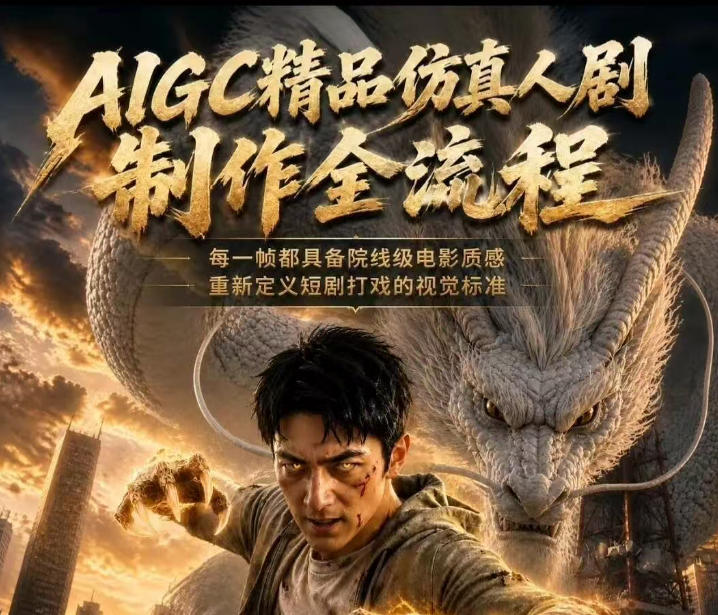 AIGC精品仿真人剧豢龙人全流程制作解析2026，国风仿真人创作+打斗剧情+人设编排，一站式AI短剧入门| 鹿鸣网创