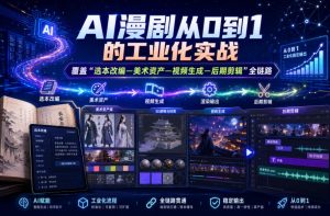 AI漫剧从0到1的工业化实战，覆盖“选本改编—美术资产—视频生成—后期剪辑”全链路（更新6月）| 鹿鸣网创