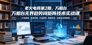 老火电商第2期，万相台无界趋势词矩阵技术实战课，计划搭建・选词布局・分品矩阵・数据优化・放量全流程教程| 鹿鸣网创