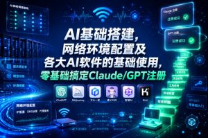 AI基础搭建，网络环境配置及各大AI软件的基础使用，零基础搞定Claude/GPT注册| 鹿鸣网创