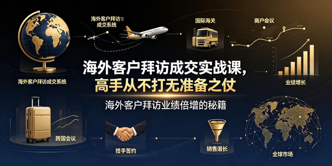 海外客户拜访成交实战课，高手从不打无准备之仗，海外客户拜访业绩倍增的秘籍| 鹿鸣网创