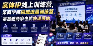实体IP线上训练营，某商学院同城流量训练营，零基础商家也能快速落地| 鹿鸣网创