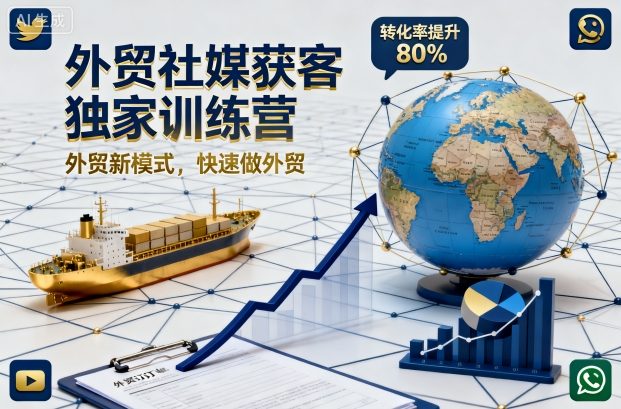 外贸社媒获客独家训练营，外贸新模式，快速做外贸（更新26年6月）| 鹿鸣网创