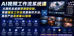 AI视频工作流系统课，从随机生成到导演级控制，掌握图生工作流完整制作方法，稳定产出高质量AI视频| 鹿鸣网创
