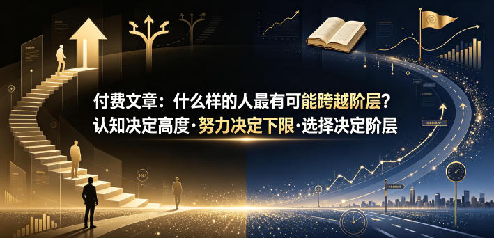 付费文章：什么样的人最有可能跨越阶层？认知决定高度·努力决定下限·选择决定阶层| 鹿鸣网创