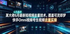 某大佬6月最新短视频去重技术，覆盖可灵即梦快手Omni视频号生视频去重实操| 鹿鸣网创