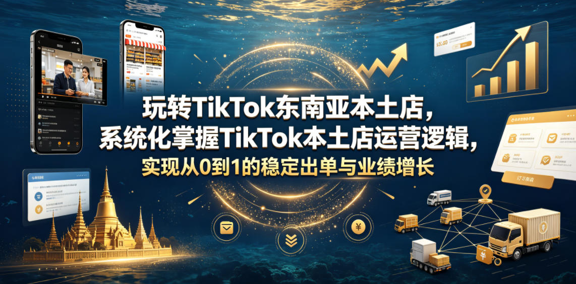 玩转TikTok东南亚本土店，系统化掌握TikTok本土店运营逻辑，实现从0到1的稳定出单与业绩增长| 鹿鸣网创