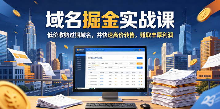 域名交易掘金实战课，低价收购过期域名，并快速高价转售，賺取丰厚利润【原创双语字幕】| 鹿鸣网创