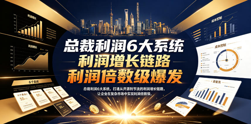 总裁利润6大系统，打通从开源到节流的利润增长链路，让企业在复杂市场中实现利润倍数级爆发| 鹿鸣网创