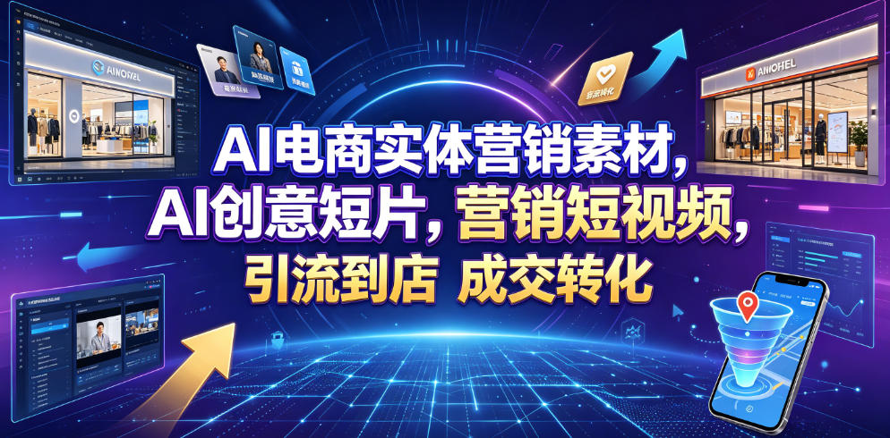 AI电商实体营销素材，AI创意短片，高效打造营销短视频，轻松引流到店，稳定提升门店客流与成交转化| 鹿鸣网创