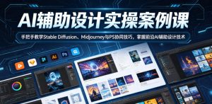 AI辅助设计实操案例课，手把手教学Stable Diffusion、Midjourney与PS协同技巧，掌握前沿AI辅助设计技术| 鹿鸣网创