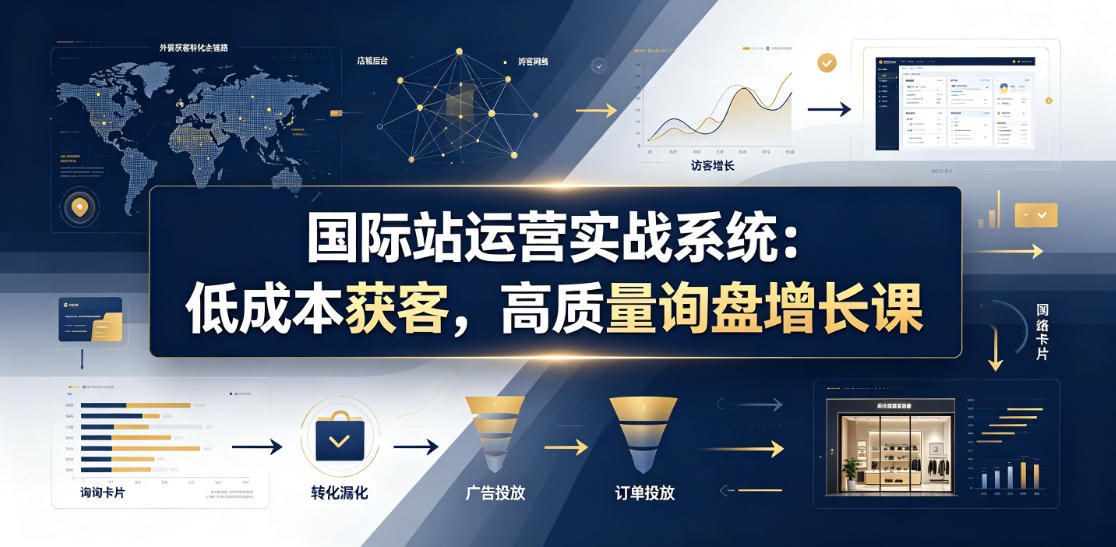 国际站运营实战系统：低成本获客，高质量询盘增长课（更新26年）| 鹿鸣网创