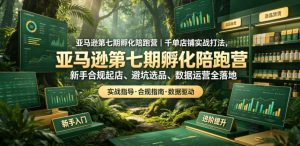 亚马逊第七期孵化陪跑营｜千单店铺实战打法，新手合规起店、避坑选品、数据运营全落地| 鹿鸣网创
