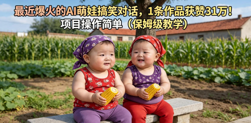 最近爆火的AI萌娃搞笑对话，1条作品获赞31W，项目操作简单（保姆级教学）| 鹿鸣网创